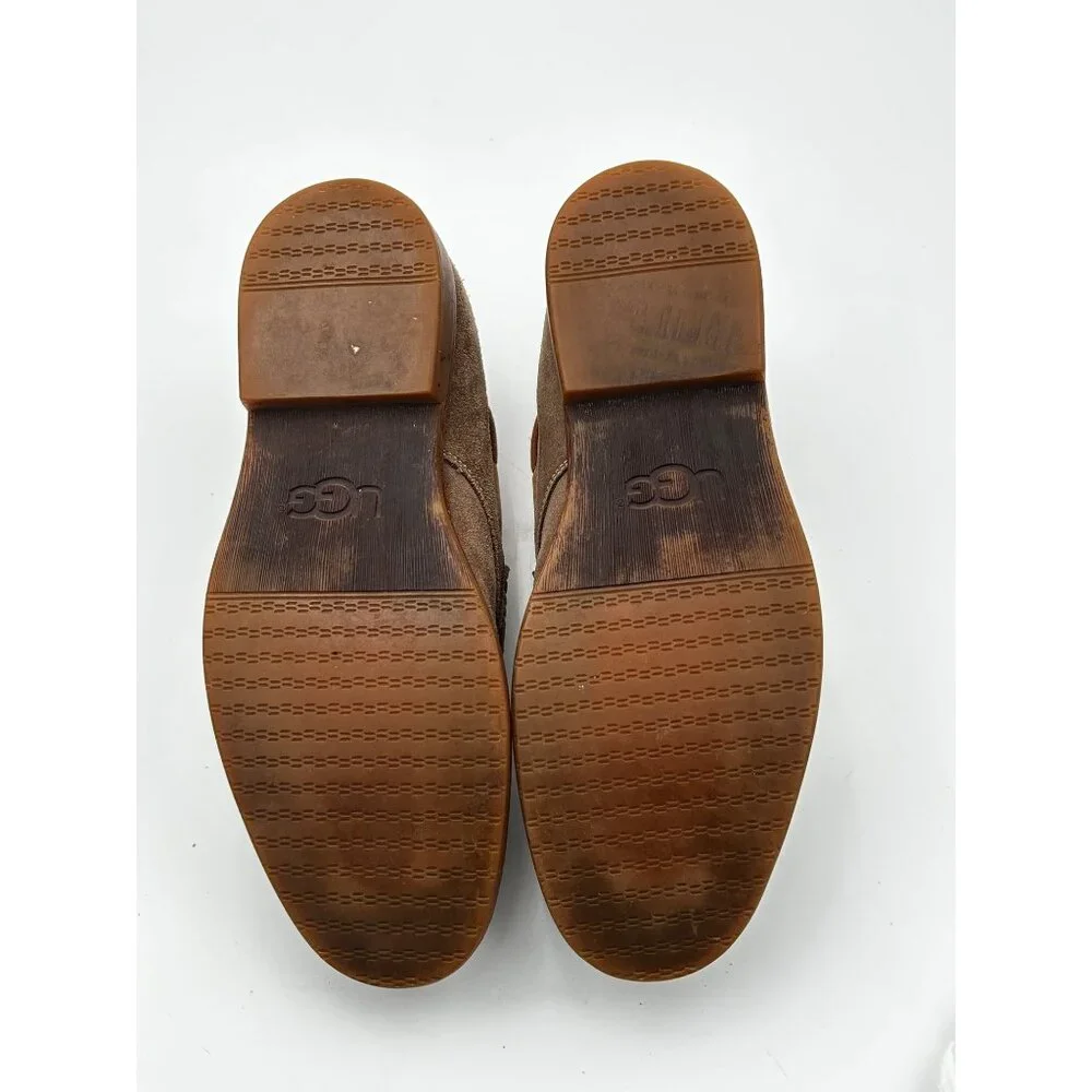 UGG Loafers Mens Size 9 Brwn Suede Shearling Slip-On Comfort Shoes Core Wardrobe